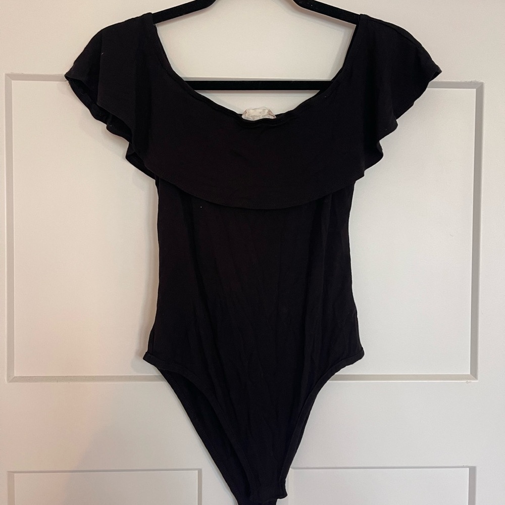 Black Ruffled Women’s Bodysuit